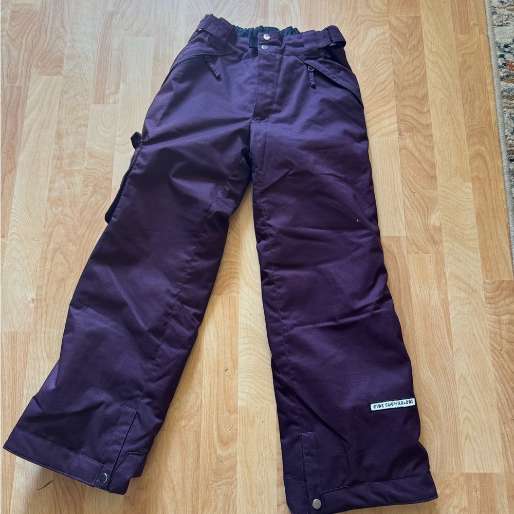 Kids Dark Purple Snow Pants